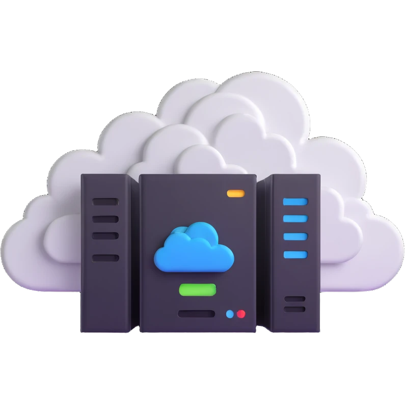 cloud server with data center logo emoji