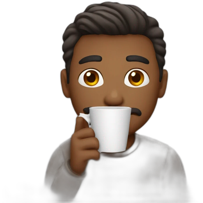 man holding a cup of coffee emoji