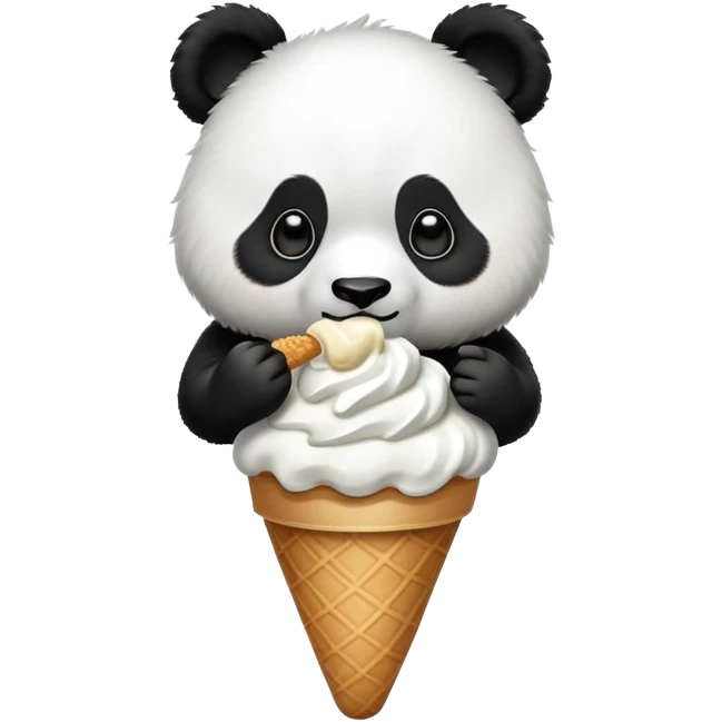 Panda eating ice cream emoji