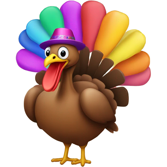 Turkey wearing a hat emoji