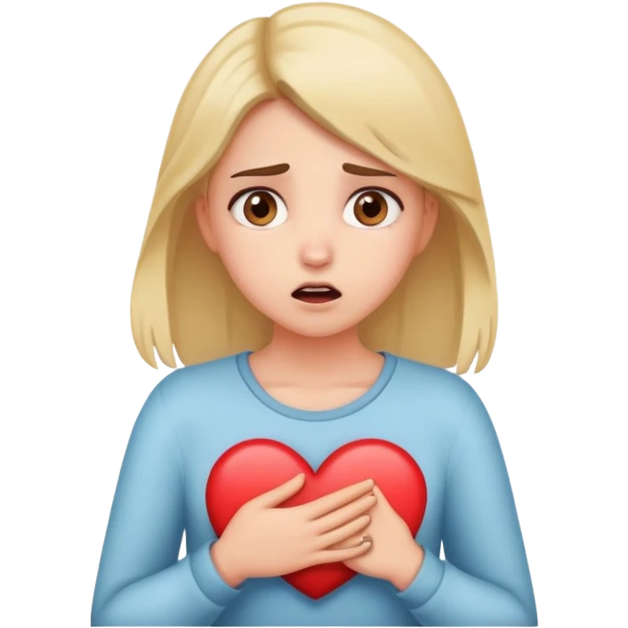 Offended and surprised girl with her hand on her heart  emoji