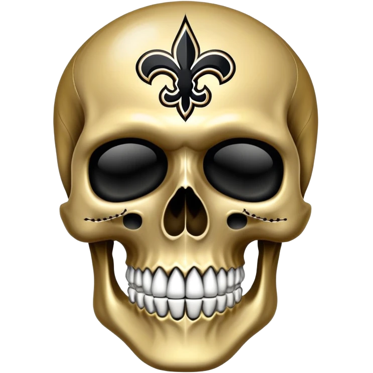 skull in New Orleans Saints colors (black and gold) emoji