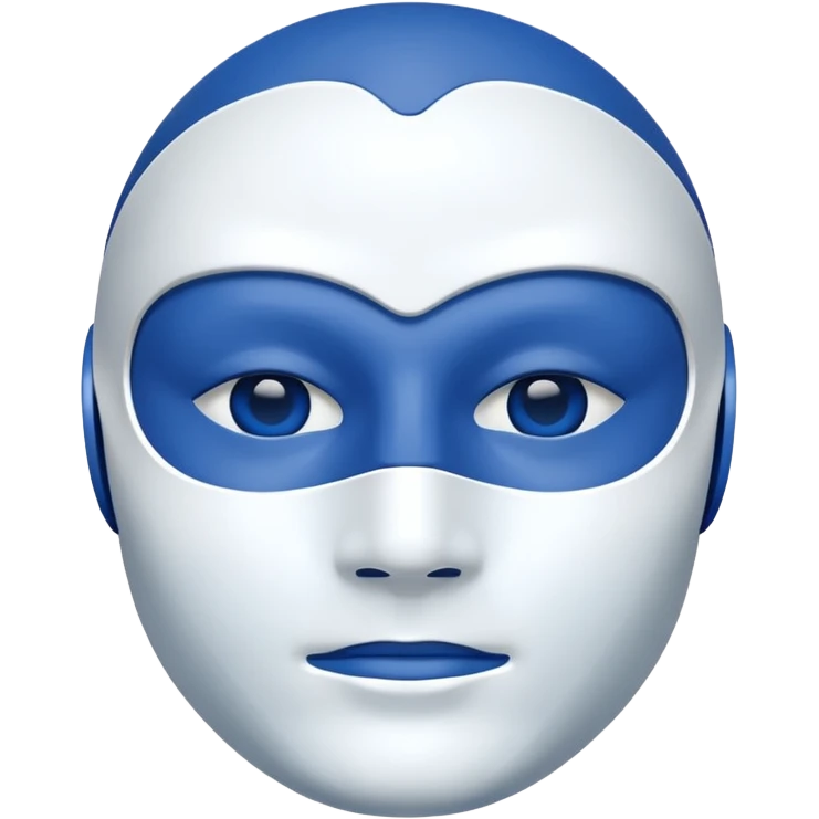 full face mask blue and white on two sides emoji