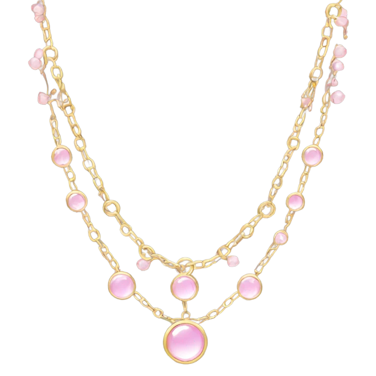 Gold and light pink necklace emoji