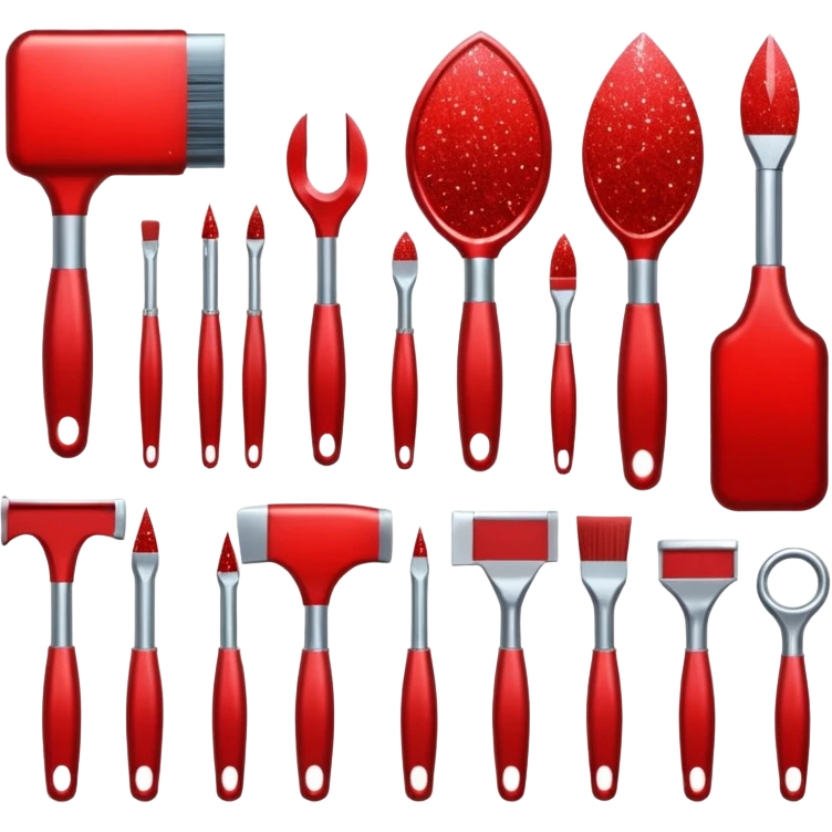 red glitter tools emoji