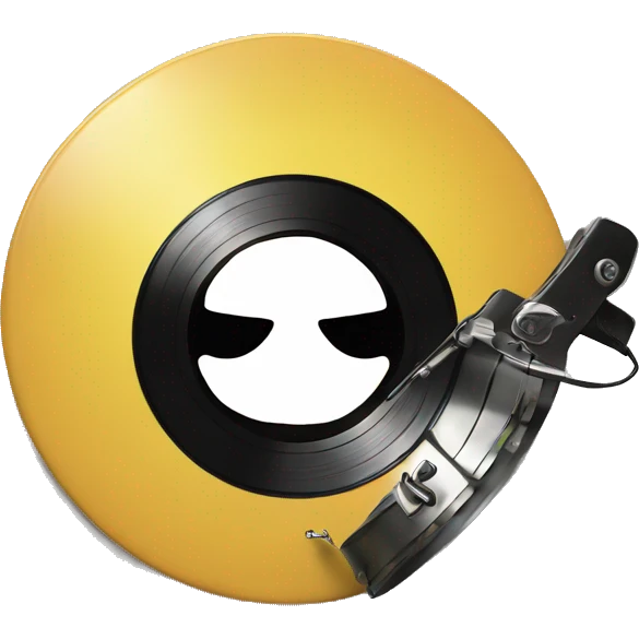 vinyl record with classic smiley face emoji