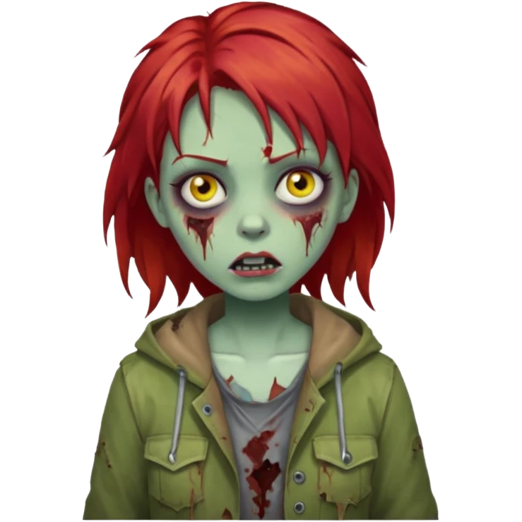 girl zombie with red hair emoji