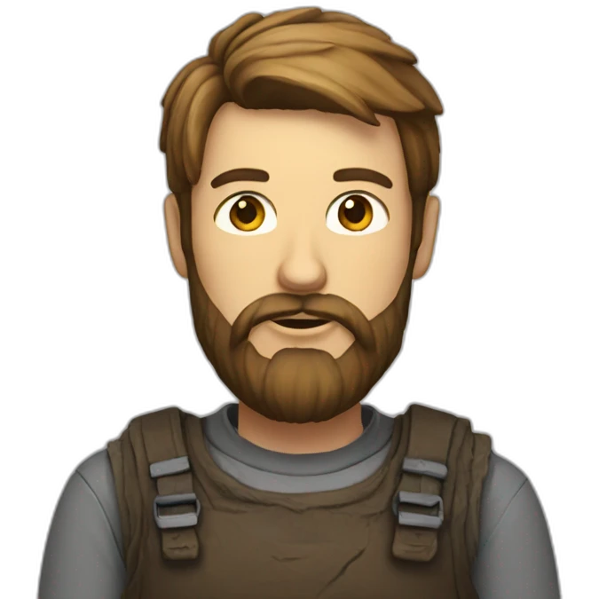 A bearded android emoji