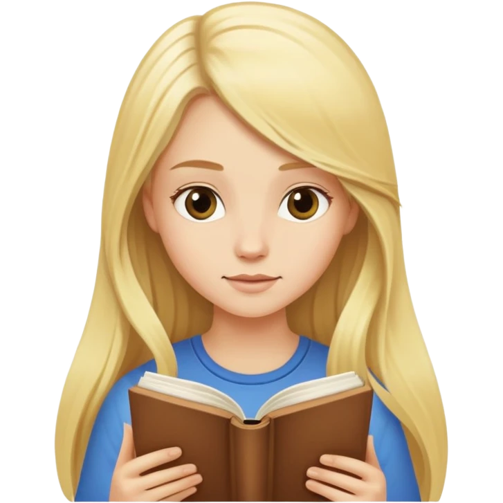 blond girl with long hair reading a book emoji
