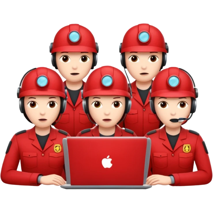 AI Agent red team looking at the laptop facing right very focused trying to come up attacks to stress test the system and find loopholes

 emoji