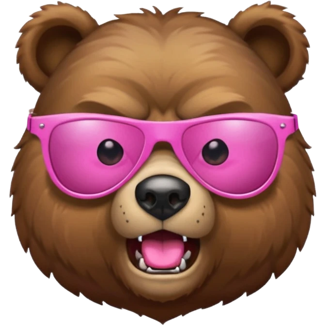 angry bear pink sunglasses emoji