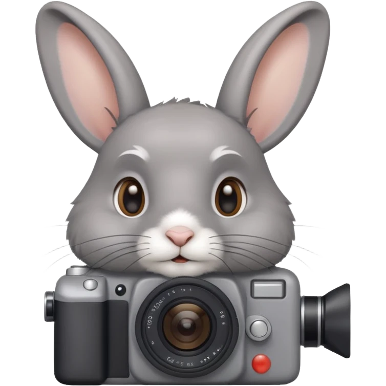 gray rabbit white camera emoji
