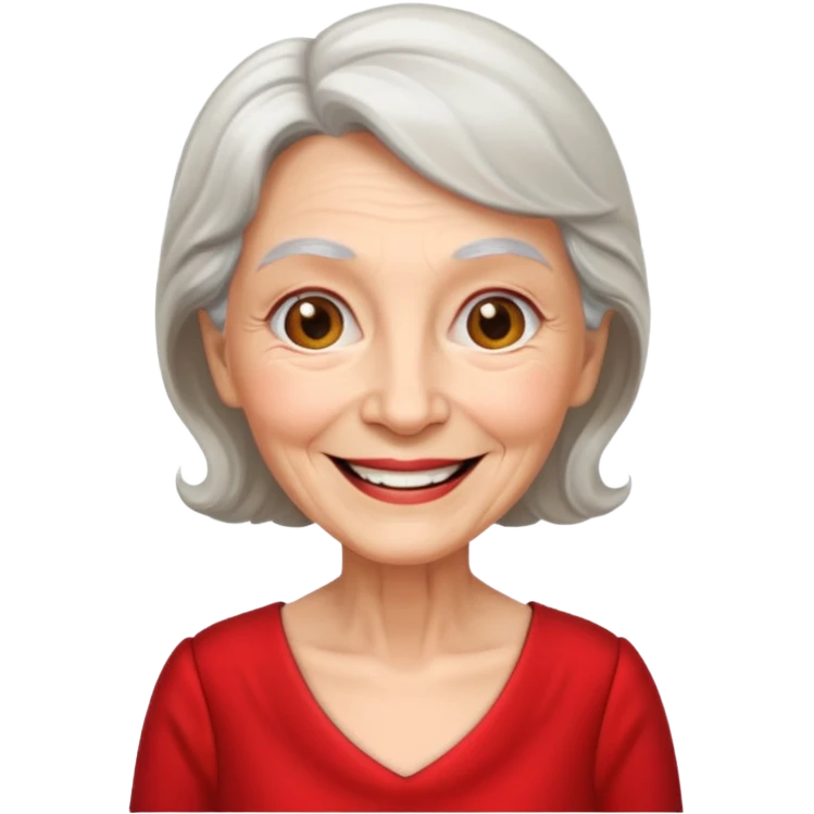 elderly woman with red dress  emoji