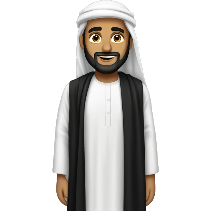 Saudi sheikh wearing black thobe emoji