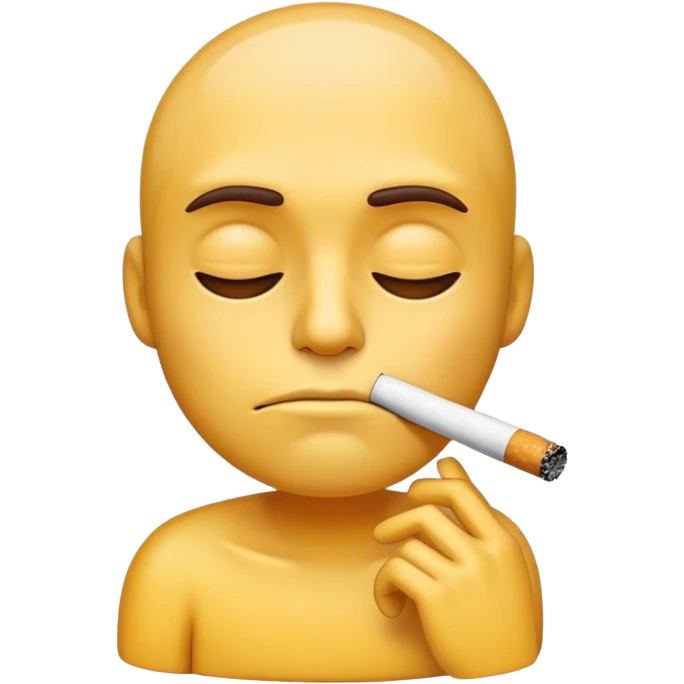 tired emoji face taking a smoke of a cigarette emoji