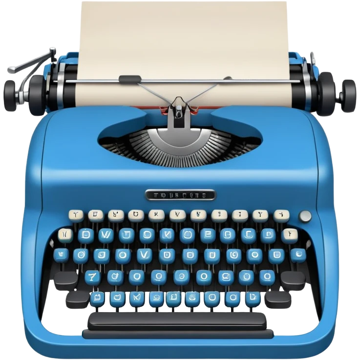 blue typewriter emoji
