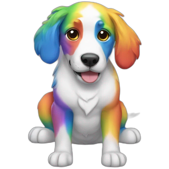 Rainbow dog emoji