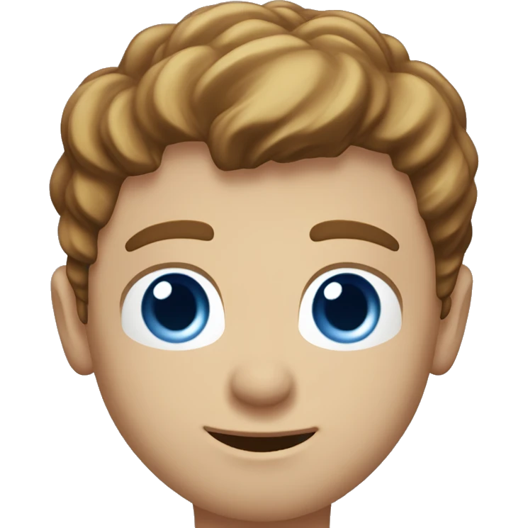 A head and shoulders shot of a 34 year old white man, with short brown hair,   with blue eyes wearing a t-shirt. emoji