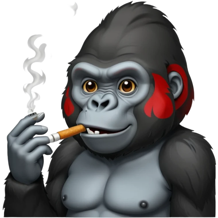 Gorilla smoking emoji