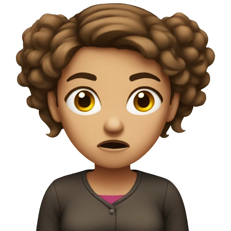 angry woman brown hair emoji