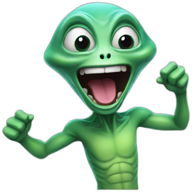 Excited alien emoji