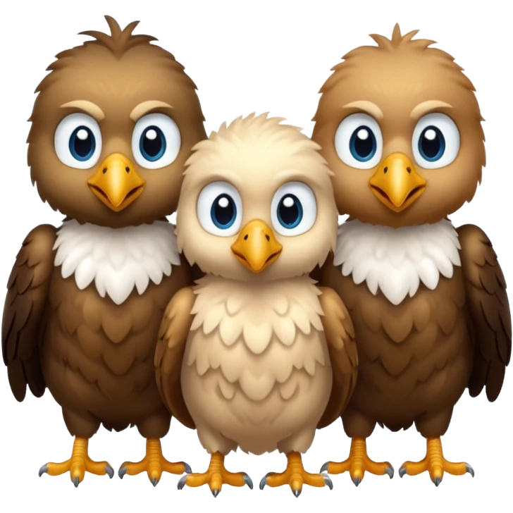 3 Bébés aigle emoji