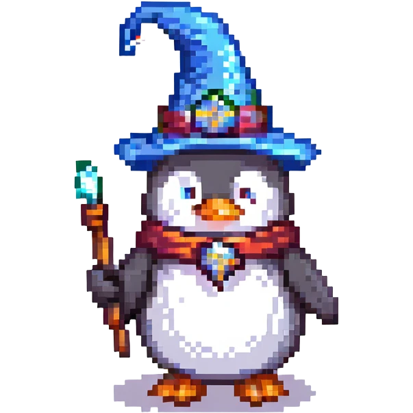 A penguin wizard emoji