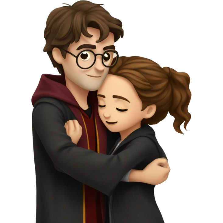 harry potter and hermione granger hugging emoji