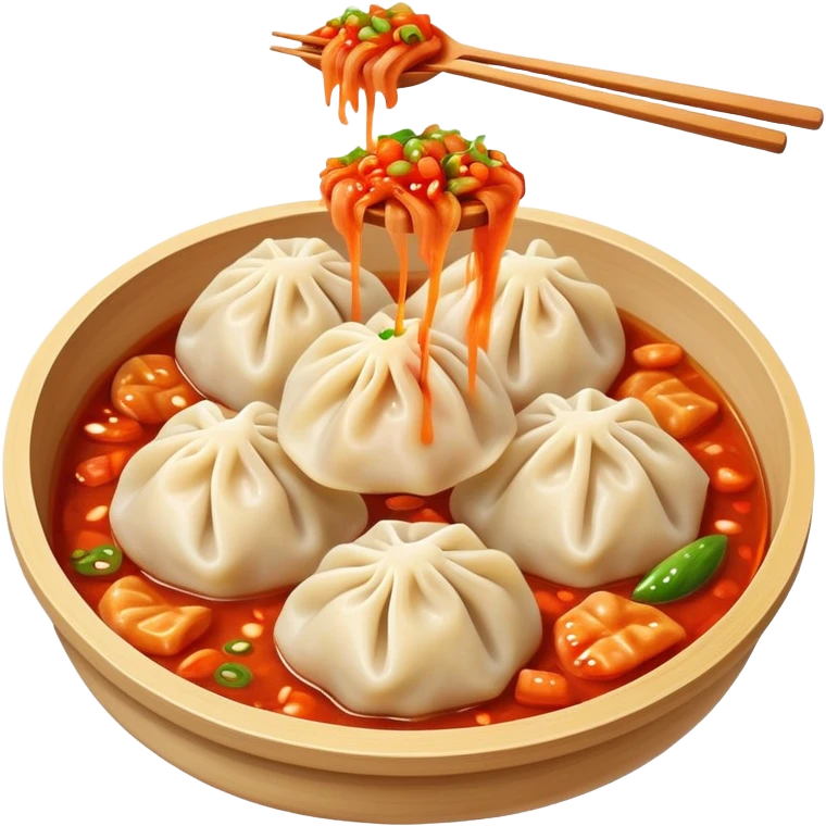 dumplings with kimchi emoji