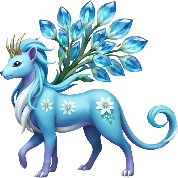 Suicune-Aurorus-Amaura-Meganium-fusion (full body) emoji