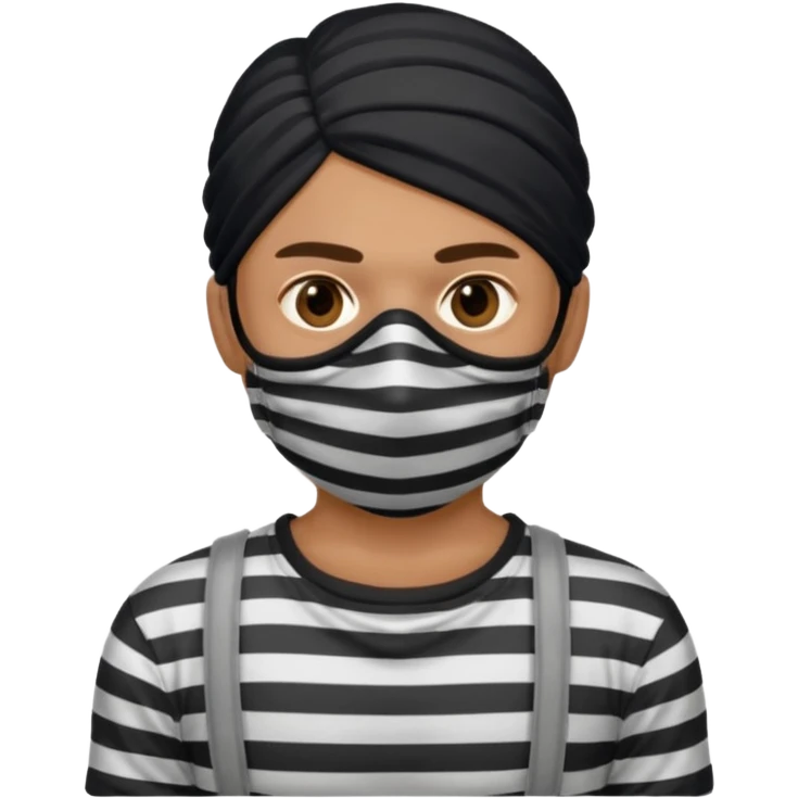 thief, with stripped shirt, facemask. emoji