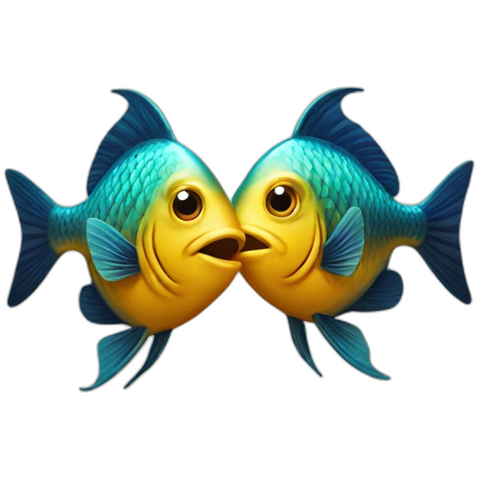 Two opposing fish emoji