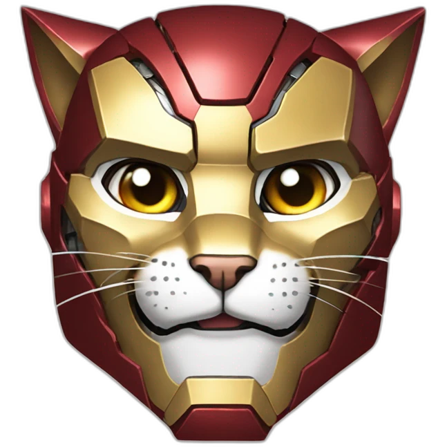 Iron man from Marvel strokes the cat emoji