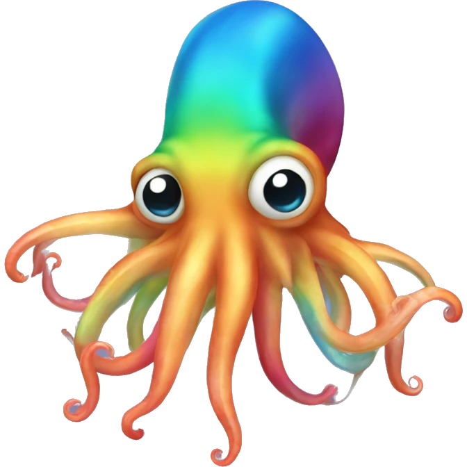 Rainbow squid emoji