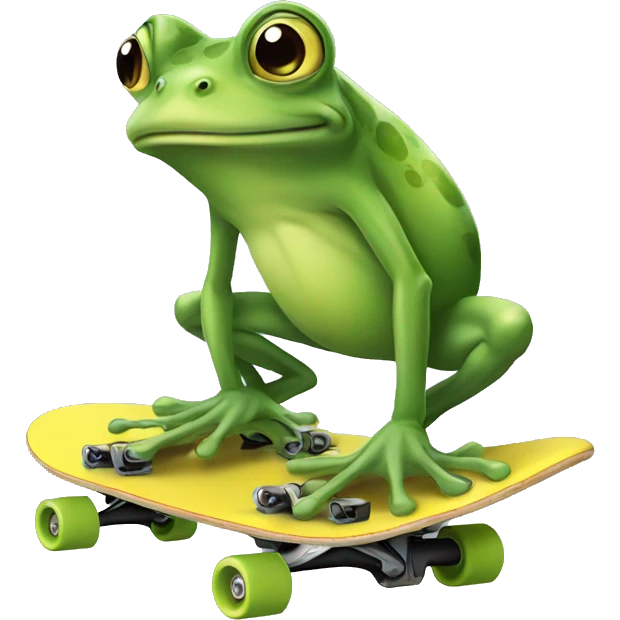 Frog on skateboard  emoji