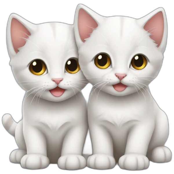 two kittens love emoji