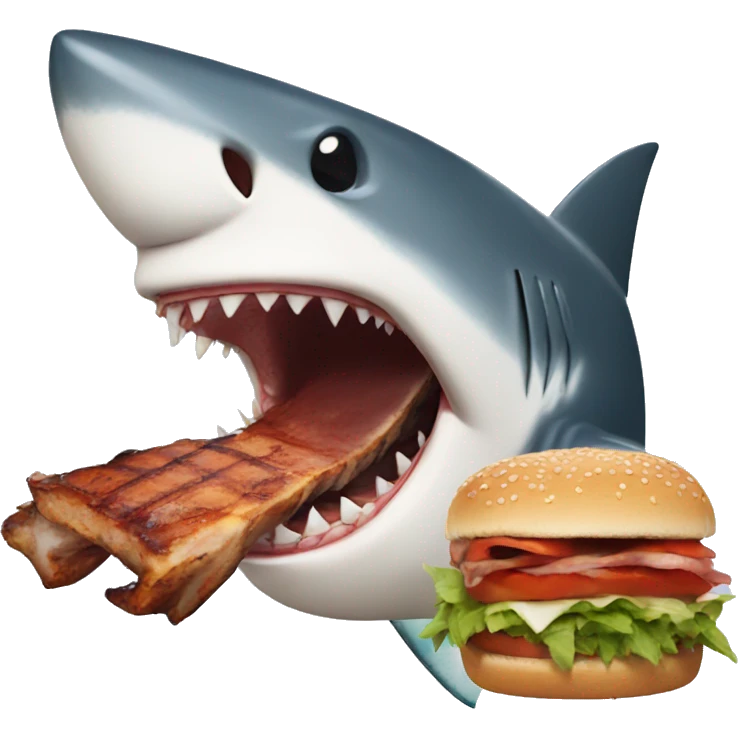 Shark eating bbq emoji