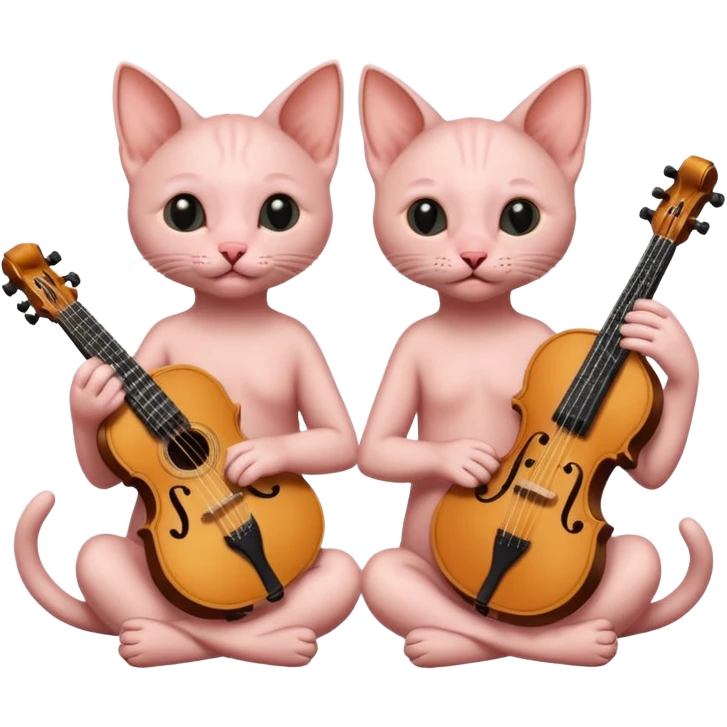 Hairless cats playing music emoji