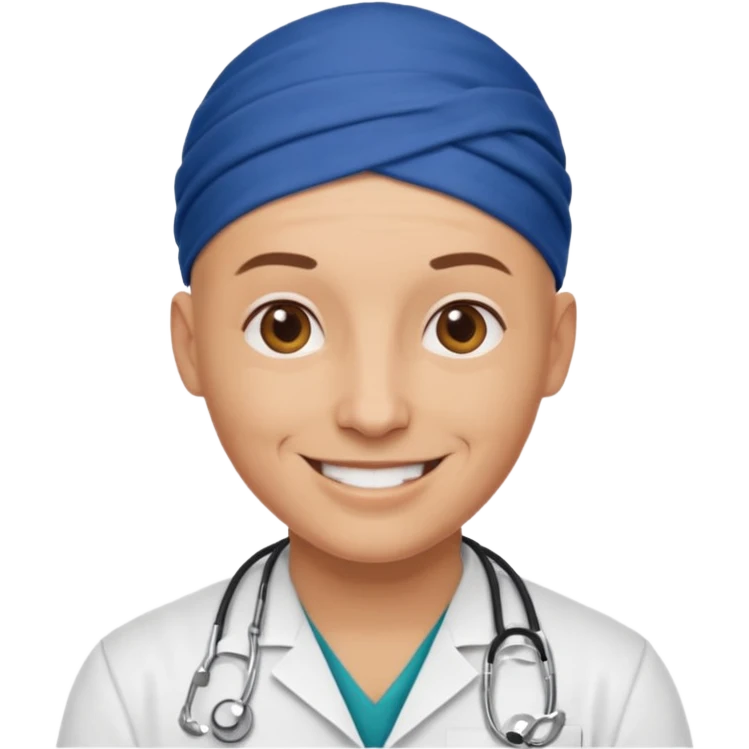 bald doctor with bandanna emoji
