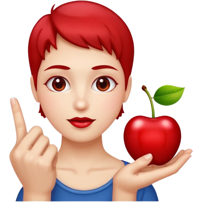 Holding a cherry between two fingers emoji