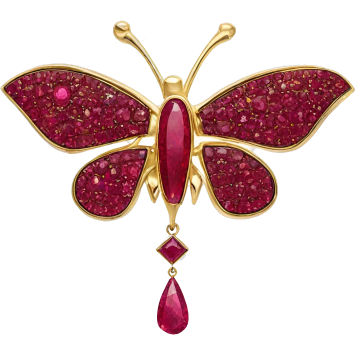 ruby inlaid brooch emoji
