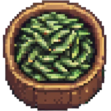 green beans, pixel art style emoji