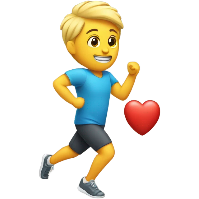 An exercising heart emoji
