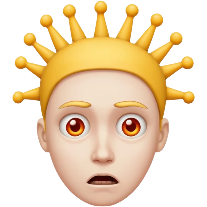 pessoa com simbolo de loucura na cabeça emoji
