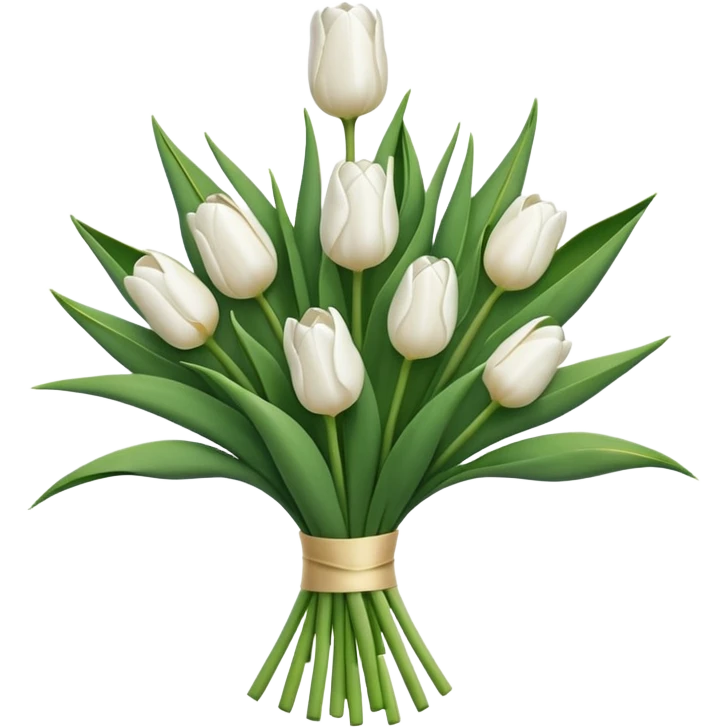A bouquet of white tulips  emoji
