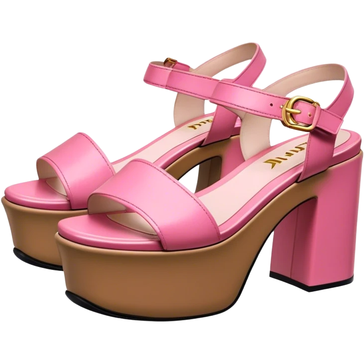 Platform Prada sandals pink emoji