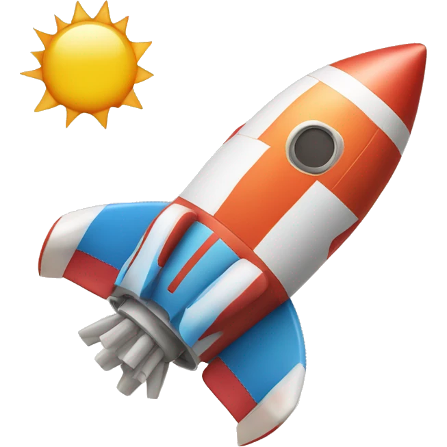 Rocket with a summer vacation vibe emoji