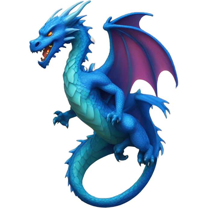 Blue dragon spitting fire emoji