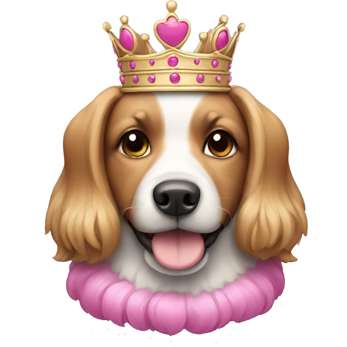 Dog with pink Crown emoji