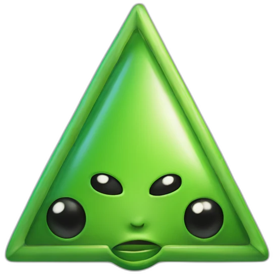a green alien, shaped like a triangle with a single antenna on his head. the antenna has a buldge at the end emoji